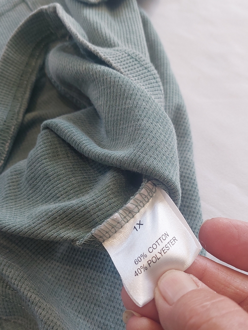 Jane and Delancey Sage Green Ribbed Top.size 1x Soft And Comfy. 1/4 Sleeves . - Picture 3 of 6